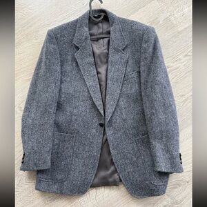 Harris Grey Tweed Men’s Jacket 100% Virgin Wool Size Large